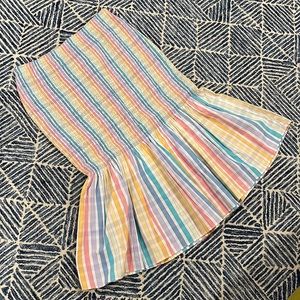 J. Crew Smocked Midi Skirt - Sherbet Rainbow Gingham - Size 16 NWT